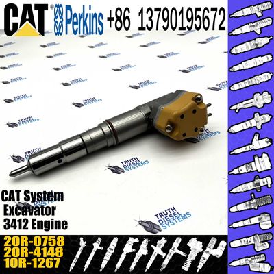 Diesel fuel injector Engine Parts Common Rail Inyector 1747526 174-7526 20R-0758 For CAT Caterpillar 3412E Engine Truck