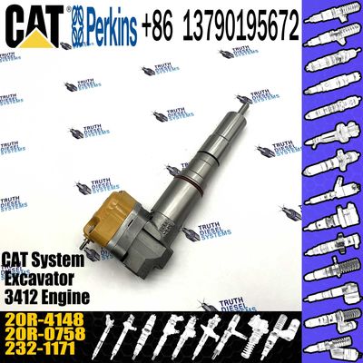 CAT Diesel 3412 Engine Excavator Parts Fuel Injector 1747528 174-7528 20R-4148 For Caterpillar