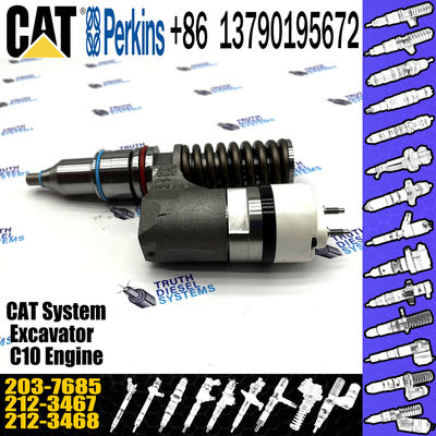 Diesel Engine Fuel Injector Excavator Accessories Diesel Motor Parts 2037685 203-7685 for Caterpillar CAT 16H C-10 C-12