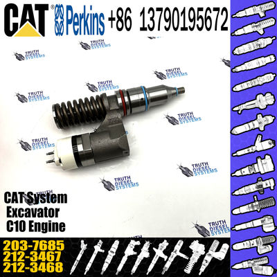 Diesel Engine Fuel Injector Excavator Accessories Diesel Motor Parts 2037685 203-7685 for Caterpillar CAT 16H C-10 C-12