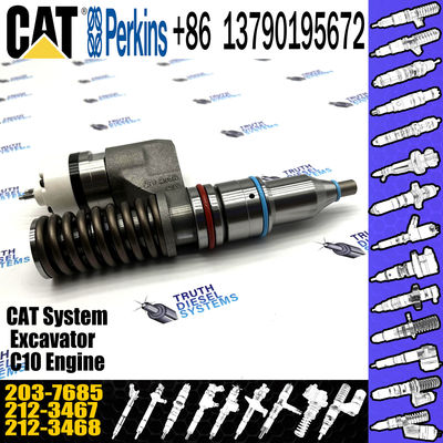 Diesel Engine Fuel Injector Excavator Accessories Diesel Motor Parts 2037685 203-7685 for Caterpillar CAT 16H C-10 C-12