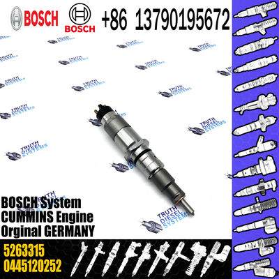 common rail injector 0445120252 5263315 for Cummins industrial engines diesel fuel injector 4981126 0445120252